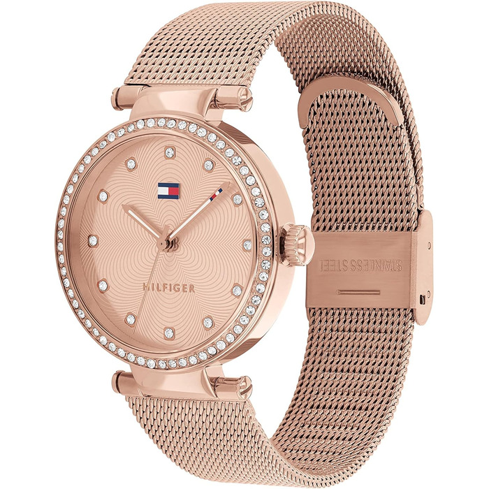 Годинник Tommy Hilfiger для жінок: кварцовий механізм, рожеве золото, сталеве браслет-сітка