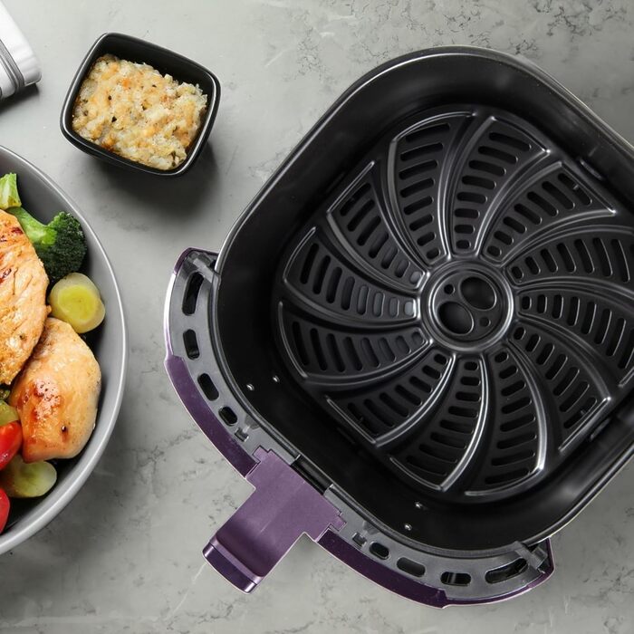 Фритюрниця без оливи Bergner CHARCOAL з керамічним покриттям, 1800W, 6.9L, 8 програм, 80-200°C, таймер до 30 хв, без PFAS