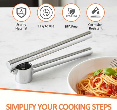 Пресс для часнику з нержавіючої сталі VINATO з очищувачем та щіткою для чищення, кухонний аксесуар для натискання та очищення часнику, придатний для миття в посудомийній машині