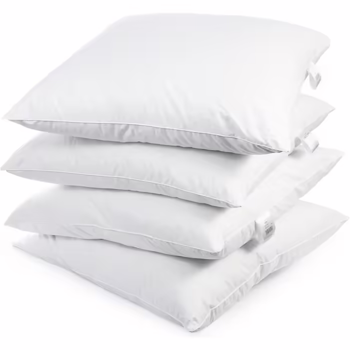 H&F Heimtextilien 4-Piece Set | Premium Quality | Pillowcases 80x80 cm | Filling: 1000 grams of Feathers, Goose Feathers | 100% Natural Pillow | Cover: 100% Cotton | Feather Pillow 80 x 80 cm | Oeko-TEX Certified 1000.0 grams 4