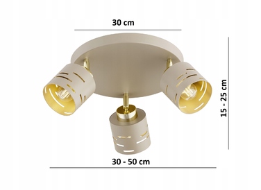Стельовий світильник Elko-Lighting Vox, бежевий, металевий, на 3 точки освітлення