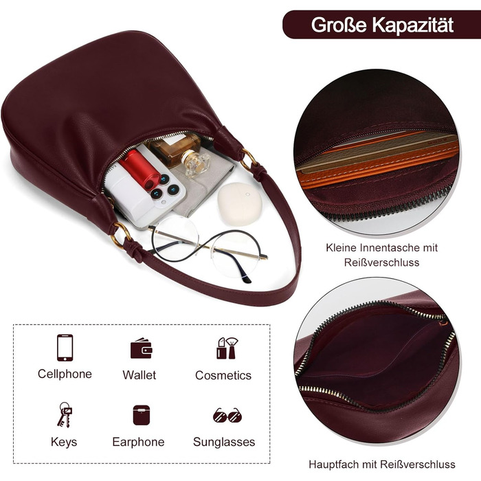 Сумка жіноча GSenhui Y2K через плече, червона (м'яка екошкіра)