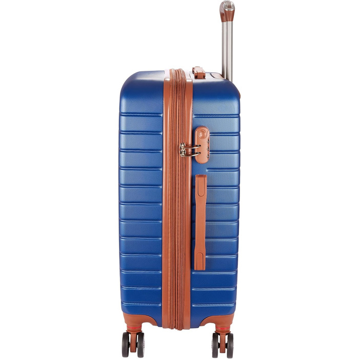 Набір валіз BruBaker Paris з трьох частин (M, L, XL) з жорстким корпусом, з замком, 4 колеса, зручні ручки (синій та коричневий)