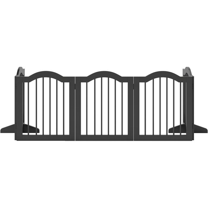 Захисний бар'єр для собак PawHut 5-секційний, 261,5 x 61 см, розкладний, з дверцятами, білий