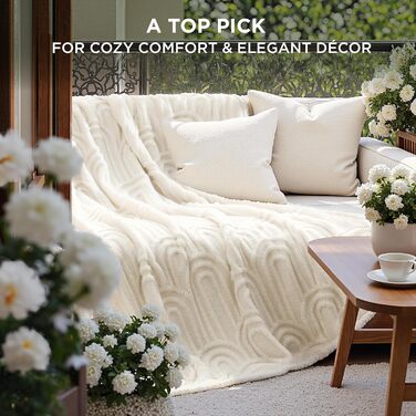 BEDSURE Плед фланелевий, вовняний, плед на диван, плед у шаховому стилі, теплий м'який плед для декору кімнати, плед для дому та відпочинку, світло-коричневий (220 x 240 см)