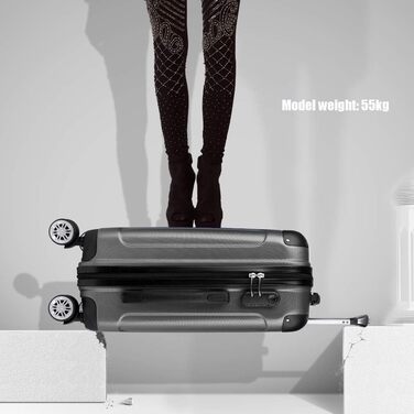 Набір валіз KONO Zwillingsrollen 3шт. (M-L-XL) з ABS-пластику сірого кольору