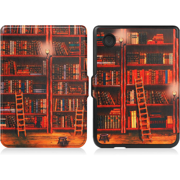 Чохол-книжка HGWALP Slim для eReaders Tolino Shine 5/Shine Color/Shine 4 та Kobo Clara Colour/Clara BW/Clara 2E з авто-ввімкненням/вимкненням (Library)