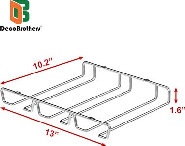 Тримач для келихів з ніжкою DecoBros, хром, 2 шт. (3-х рядна стійка для келихів)