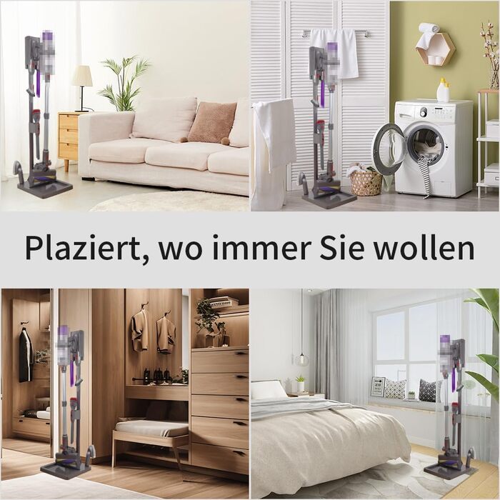 Підставка для пилососа Dyson V15, V12, V11, V10, V8, V7 – стабільна підставка з алюмінію, без свердління, сірий колір