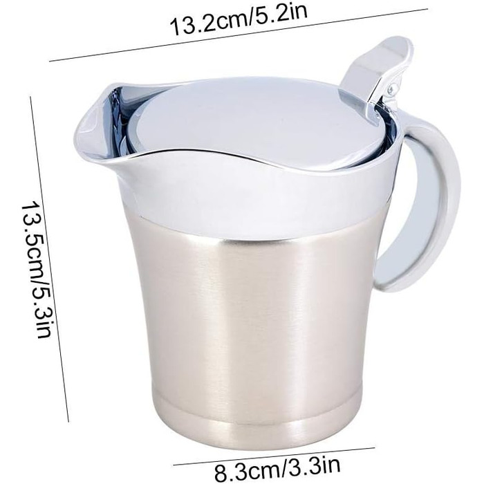 Thermo Sauce Pan, 450 ml/750 ml, 304 Stainless Steel, Double-Walled, Insulated, Sauce Pot, Kitchen Accessories 450 ml
