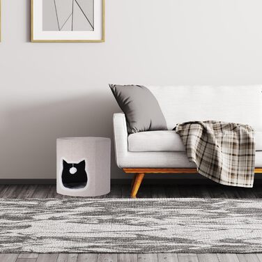 Будиночок для кота Relaxdays з подушкою та іграшками, бежевий, 40x39 см