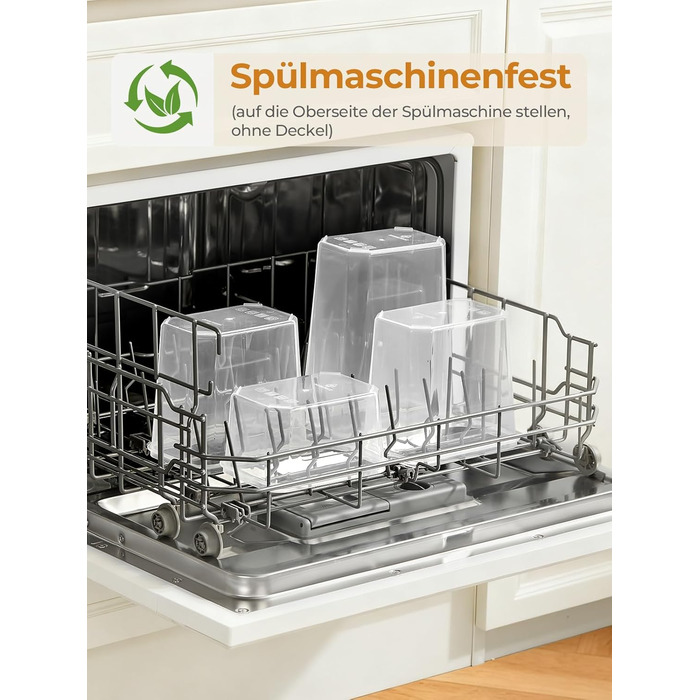 Набір контейнерів для зберігання FOHERE 16 шт. (2л, 1.45л, 0.8л) з кришкою, BPA-free, для кухні, з етикетками