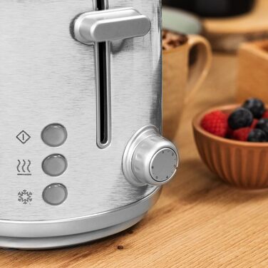 Тостер Cecotec Toaster 2 Scheiben Retro з нержавіючої сталі, 980 Вт, 2 слоти, регулювання потужності, піддон для крихт