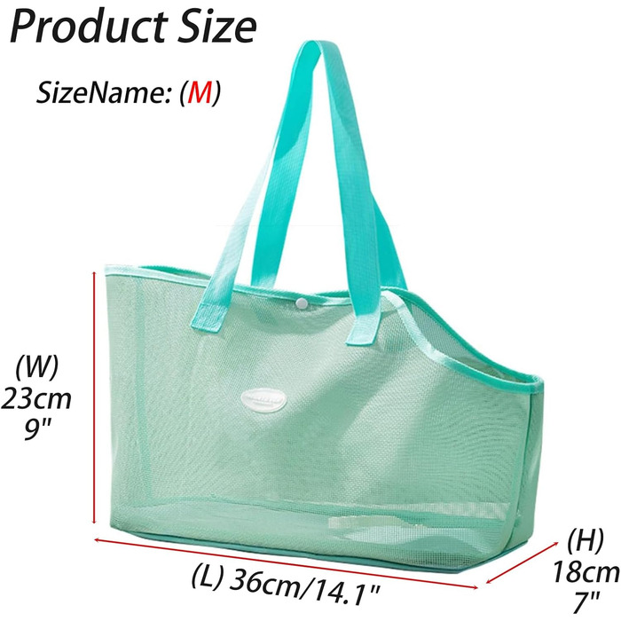 Сумка-переноска для собак та котів, Soer - дихаюча сітка, пляжна сумка, переноска для цуценят, Outdoor, Travel (Зелений, M)