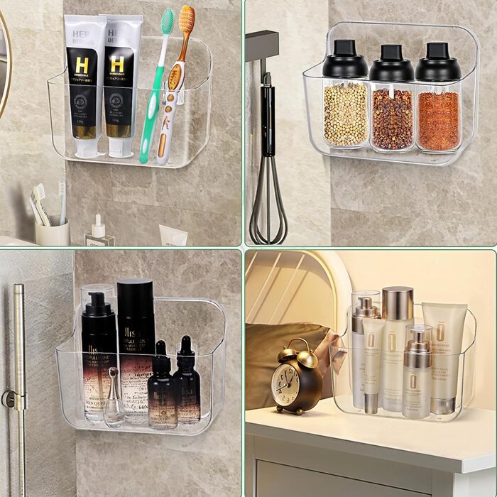 Поличка для душу на присоску без свердління, органайзер для ванної кімнати, сіра поличка, полиця для ванної кімнати без свердління, вантажопідйомність 20 кг, невелика полиця для кріплення у ванну кімнату та кухню (стандартна версія)