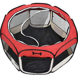 Вольєр для цуценят Melko 125x125x64 см, розкладний, для собак, котів, кроликів (Червоний)