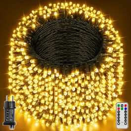 Гірлянда світлодіодна для прикраси саду, балкону, вечірки: 200 LED, 80 м, тепле біле світло, IP44, з пультом, таймер, 8 режимів Гірлянда світлодіодна для прикраси саду, балкону, вечірки: 200 LED, 80 м, тепле біле світло, IP44, з пультом, таймер, 8 режимів