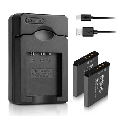 ENEGON Акумулятор Olympus/Nikon/Fujifilm (2 шт) + Зарядний пристрій Rapid Dual USB для Li-40B, Li-42B, EN-EL10, NP-45/50, INSTAX Mini 90