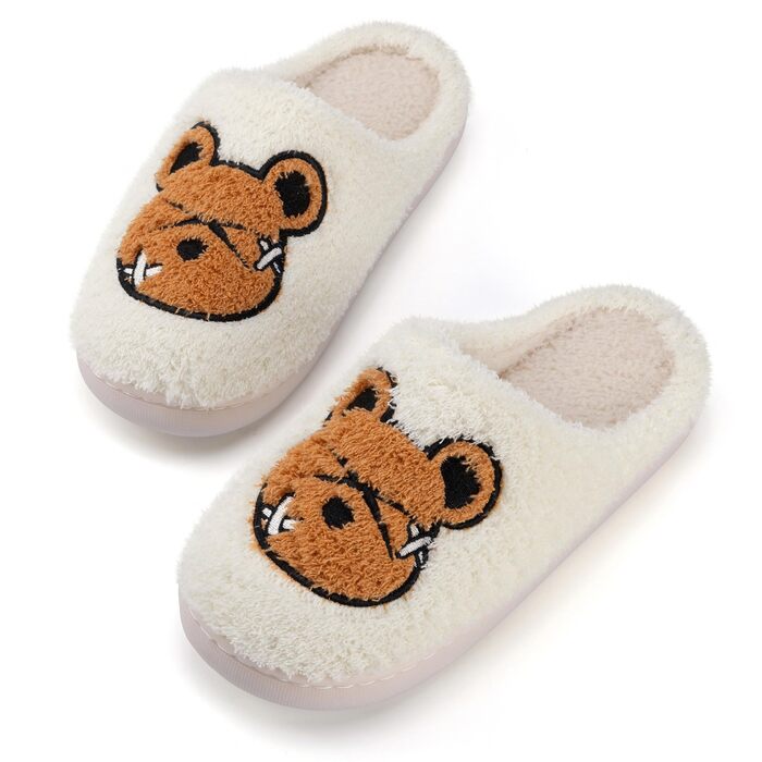 Тапочки зимові Mishansha для жінок та чоловіків, теплі плюшеві, з піною пам'яті, розмір 36-47, жовті та білі