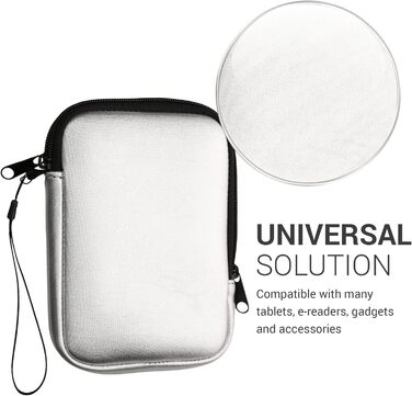 Чохол для eReader kwmobile - Неопренова сумка-чохол, захисна обкладинка - 17 x 12 x 2 см, внутрішні розміри 6' eReader (6' eReader, сріблястий)