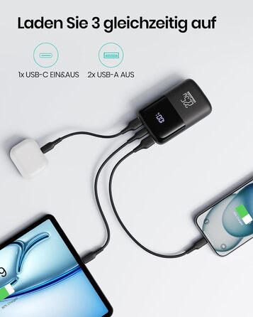 Power Bank INIU 10000mAh з швидкою зарядкою 22.5W, USB-C, PD3.0, QC4.0 - для iPhone, Samsung, iPad та інших пристроїв