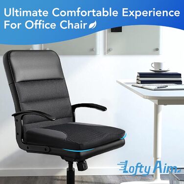 Автомобільне сидіння з Memory Foam для полегшення болю в куприку та попереку. Підходить для авто, вантажівки, офісу, інвалідного візка. Чорний колір.