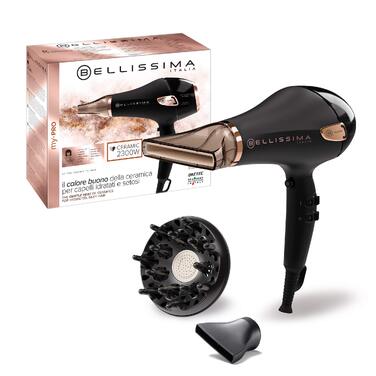 Професійний фен для волосся Bellissima My Pro Ceramic P5 3800 з керамічним покриттям та іонізацією, 2300 Вт, з дифузором та вузьким концентратором