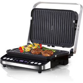 Електричний контактний гриль-вафельниця-сендвічниця 3-в-1 Optigrill з сенсорним дисплеєм, 2000 Вт, 6 автоматичних програм, 4 знімні пластини для дому