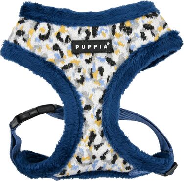Нашийник для собак Puppia Huxley, теплий зимовий, леопардовий принт, регульований, синій, розмір M