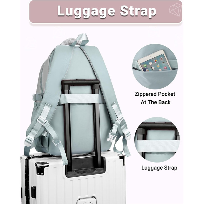 Дитячий рюкзак для дівчаток 2-10 класів, 32L | Легкий, з дихаючою спинкою та м'якими лямками | Рюкзак для підлітка 8+ років (Небесно-блакитний)