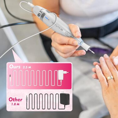 Набір для манікюру та педикюру Beautural, електричний фрезер для нігтів з LED-підсвічуванням, 10 насадок, для догляду за руками та ногами