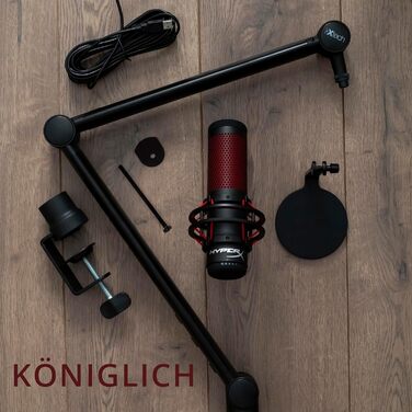 Кріплення для мікрофона IXTECH: сумісне з HyperX Quadcast, Rode, Shure SM7B, Blue Yeti. Настільний штатив для студійного мікрофона, подкастингу, стримінгу. Елегантна модель, високий профіль