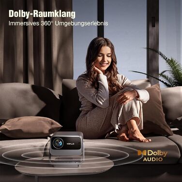 Портативний проєктор Smart Mini Beamer 4K з автофокусом та корекцією трапецеїдальних спотворень, 20000 Люмен, WiFi6, Bluetooth, Full HD 1080P, для телефону/ноутбука, кінотеатр для дому/на відкритому повітрі