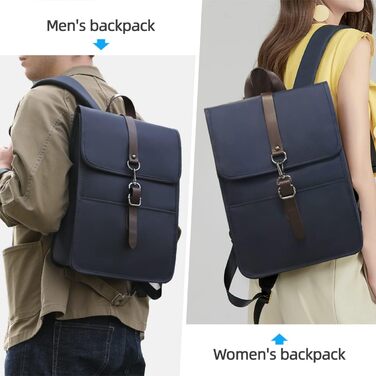 Рюкзак для ноутбука чоловічий/жіночий, 15.6 дюймів, з USB-портом, для подорожей, навчання, велосипеда, блакитний