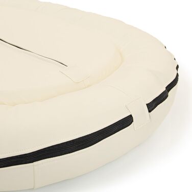 Wallace & Jones | Преміум лежанка для собак Болтон, 63x50 см, штучна шкіра, для маленьких собак, з прихованою блискавкою, миється, не слизька, (95 x 81 см, кремово-білий)