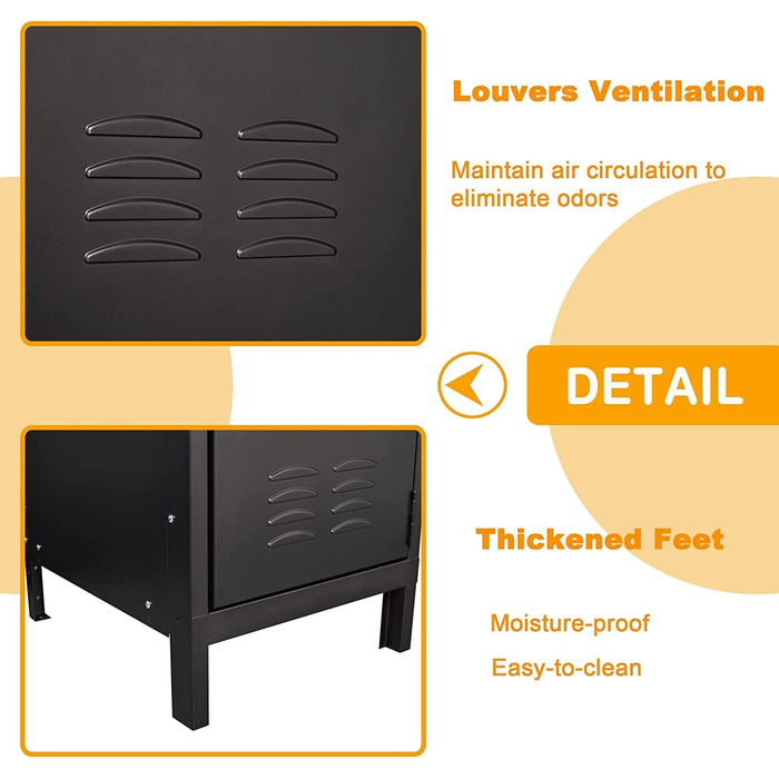 Metal locker with lockable doors, industrial steel cabinet for school, home, office, garage, H140*W38*D46 cm