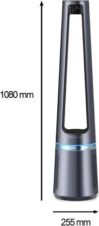 Вентилятор-повітроочисник Rowenta Eclipse QU5030 2-в-1 | Повітряний фільтр, 12 швидкостей, таймер, пульт керування, антрацит