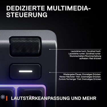 Клавіатура SteelSeries Apex 3 для ігор - RGB підсвічування 10 зон, магнітна підставка для зап'ястя, QWERTY (Nordic), чорний колір