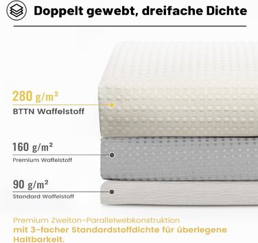 Штора для душу BTTN Waffel 180x200 см, бежева, антигрибкова, з водонепроникним покриттям, 12 гачків, поліестер