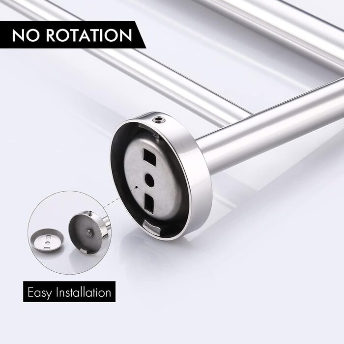 Тримач для рушників KES, подвійний, з нержавіючої сталі SUS304, 60 см, полірований, A2001S60