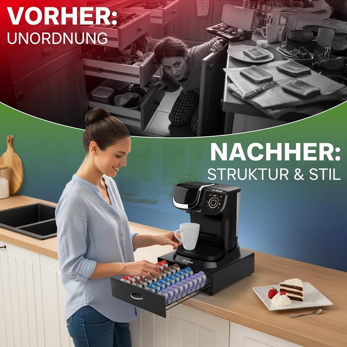 Тримач для капсул Tassimo Prodiumart - елегантний диспенсер на 64 капсули (чорний)