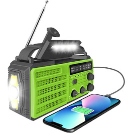 Радіо з ручним приводом Solar Kurbelradio - аварійне радіо з сонячною панеллю, ліхтарик, USB-зарядка, SOS, для кемпінгу та виживання