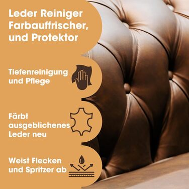 Complete Leather Restoration Set (Dark Grey) – includes leather reconditioning balm, protective cream, cleaner, sponge, and applicator – restoration and repair of sofas, chairs, car seats, and