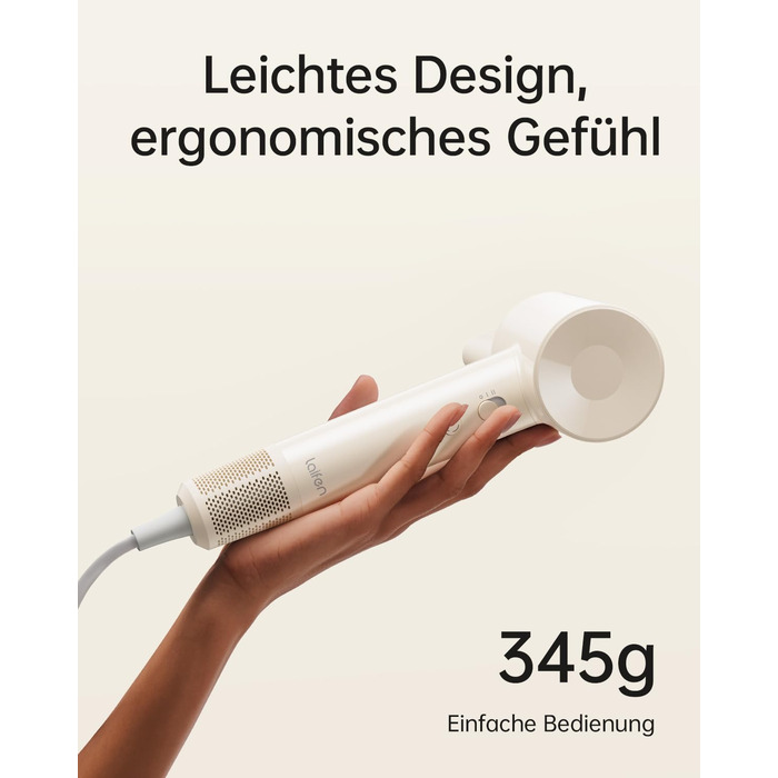 Laifen SE Lite Hair Dryer - Negative Ion Hair Dryer with 100,000 RPM Brushless Motor - Fast Drying, Quiet, Travel-Friendly (Milktea Color)