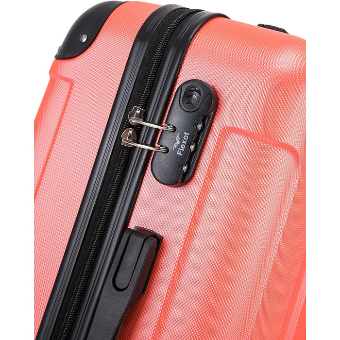 Чемодан Flexot® F-2045, 3-секційний набір, ручна поклажа, валіза на колесах, ручна поклажа, валіза-набір, валіза з твердим корпусом (L, неоново-помаранчевий)