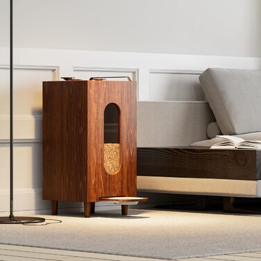 Автоматичний годівниця для котів та собак QLS, 20л, з мискою, 60 x 30 x 30 см, коричнева