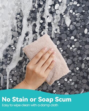 Дзеркальний душовий завіс OTraki 180x200 см, PEVA, антигрибок, з гачками та магнітами