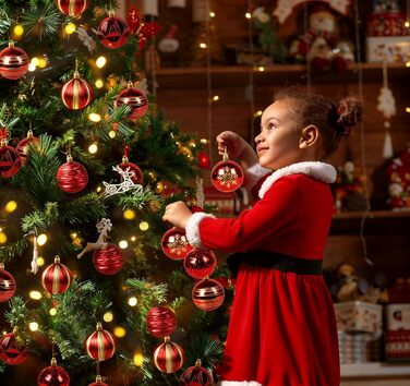 Набір прикрас для ялинки 30 шт. 6 см, пластикові кулі, темно-синій та білий колір, новорічний декор