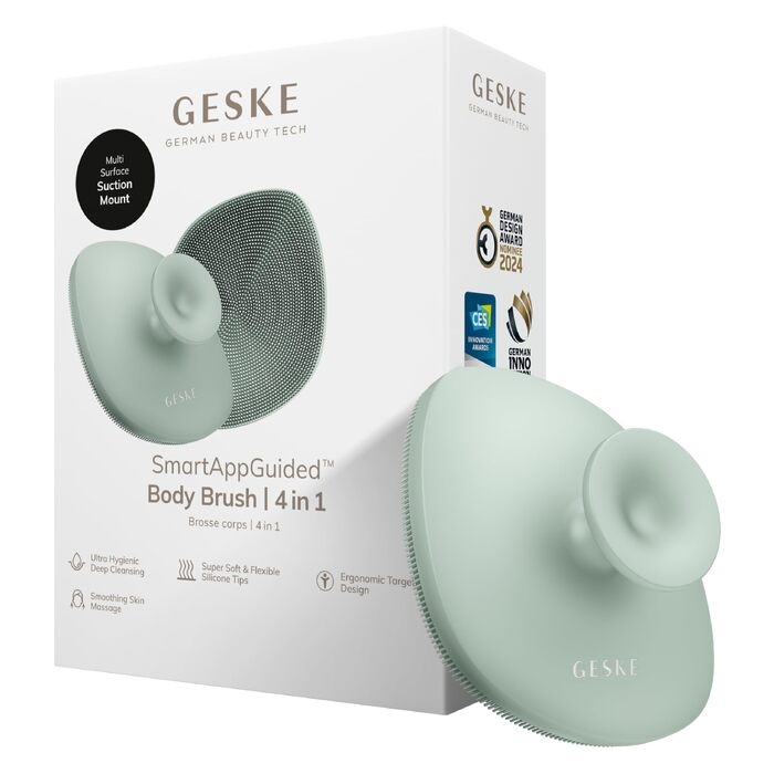 Силіконова щітка для тіла GESKE Body Brush 4 в 1 для глибокого очищення та масажу, ергономічний дизайн, Green