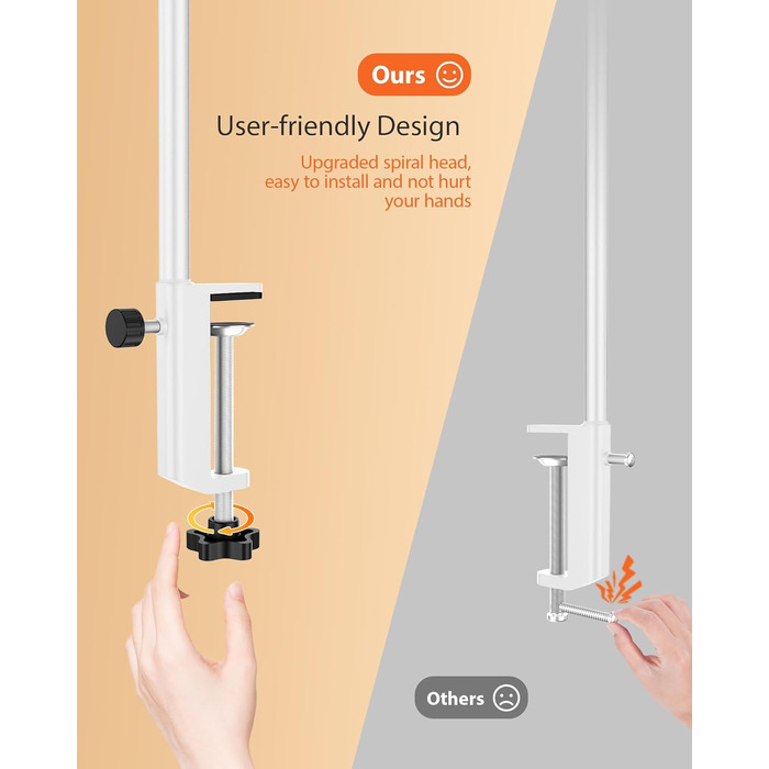 Настільна лампа 10W з регулюванням яскравості, 160 LED, USB-адаптер, 3 колірні температури, 10 рівнів яскравості, гнучкий 70см